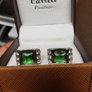 Green stone cufflinks